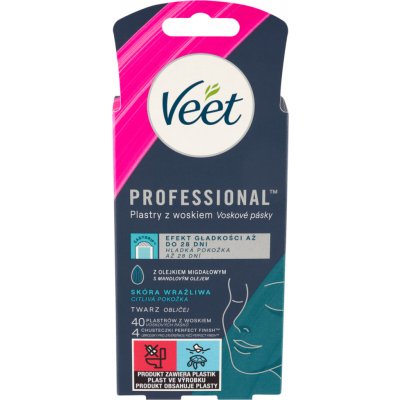 Veet Professional voskové pásky na obličej s mandlovým olejem 40 ks – Hledejceny.cz