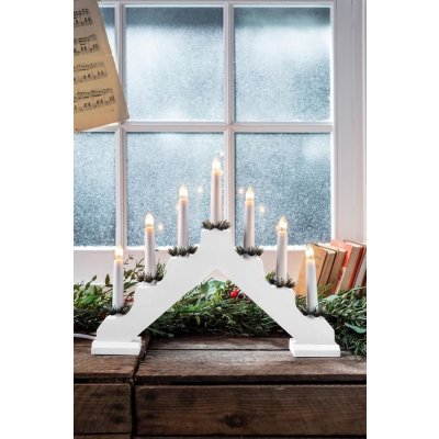 MagicHome Vánoční svícen 7 LED teplá bílá bílá 2xAA vnitřní 39x31 cm – Hledejceny.cz