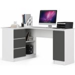 Ak Furniture B-20 rohový 155 cm levý bílý / šedý – Zboží Mobilmania