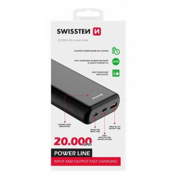 Swissten Power Line 20000mAh 20W Power Delivery černá 22013913