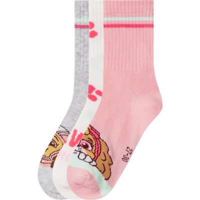Dětské ponožky 3 páry růžová/bílá/šedá – Zboží Mobilmania
