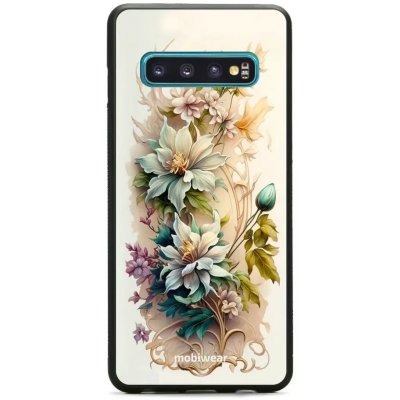 Pouzdro Mobiwear Glossy Samsung Galaxy S10 - G014G Krémové květy