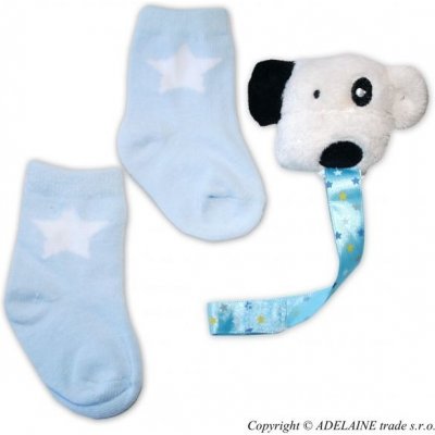 Sada ponožky a hračka s klipem na šidítko/dudlík – Zboží Mobilmania