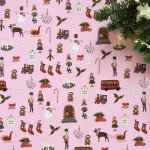 Be Nice EKO vánoční balicí papír Anglická pohádka růžový 68 x 98 cm – Zboží Dáma
