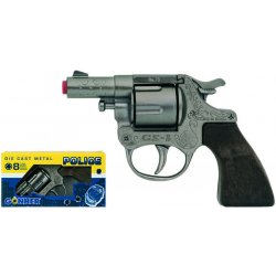 Alltoys CZ Policejní revolver kovový stříbrný 8 ran