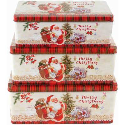 PROHOME Dóza sada 3ks vánoční Merry Christmas různé motivy – Hledejceny.cz