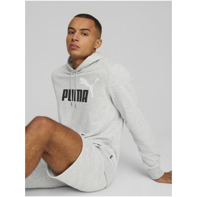 Puma ESS+ 2 Col Big Logo Hoodie světle šedá – Zboží Mobilmania