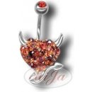 Piercing s krystaly Swarovski Devil Heart F Tribal ATCDEVILHEART-F