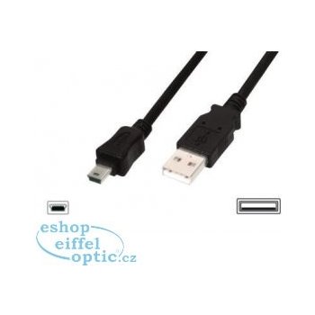 Digitus AK-300108-018-S USB USB A samec na B-mini 5pin samec, 2x stíněný, 1,8m, černý