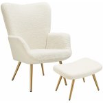 tectake 405057 Hygge bez podnožky krémová / černá – Zboží Dáma