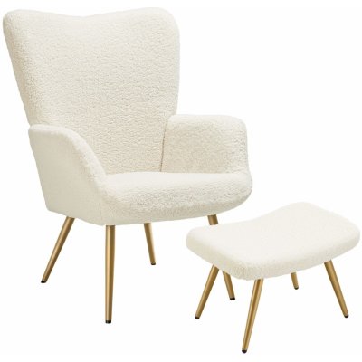 tectake 405057 Hygge bez podnožky krémová / černá – Zboží Dáma