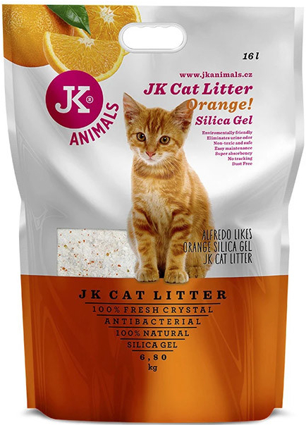 JK Animals Litter Silica gel orange kočkolit 6,8 kg/16 l