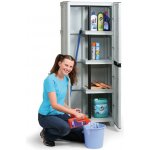 Artplast Plastová úklidová skříň, 700 x 390 x 1720 mm, šedá – Sleviste.cz