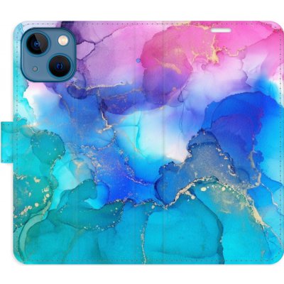 Pouzdro iSaprio Flip s kapsičkami na karty - BluePink Paint Apple iPhone 13 mini – Zboží Mobilmania