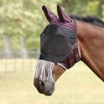 Shires Maska proti mouchám Deluxe třásně Black cherry – Zboží Dáma