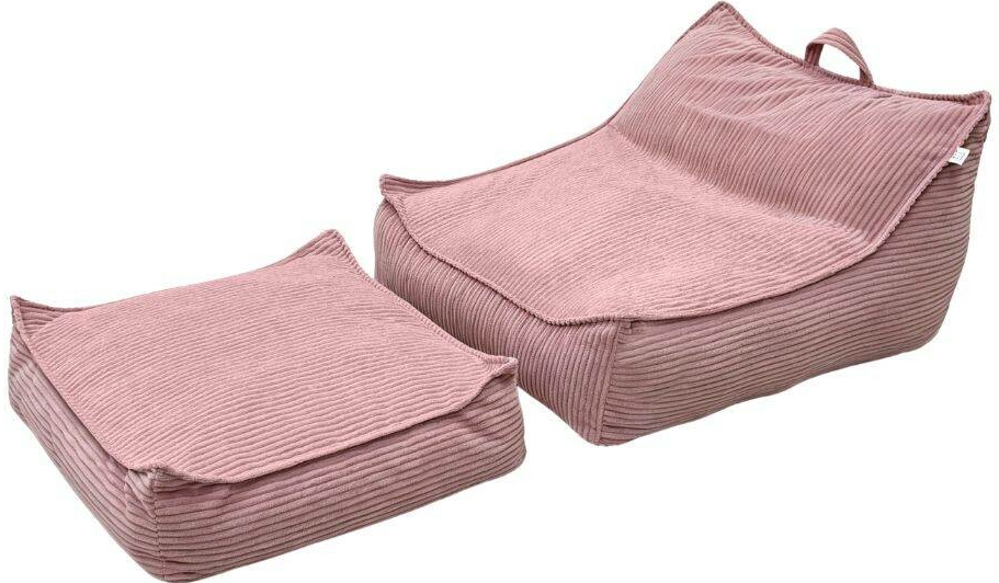 ELIS DESIGN Sedací vak s podnožkou růžová