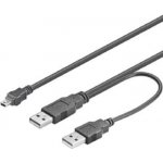 Goobay 93587 USB 2.0 Y 2x USB A(M) - miniUSB 5pinB(M), 0,6m, černý – Hledejceny.cz