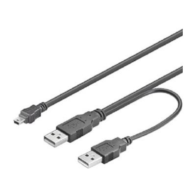 Goobay 93587 USB 2.0 Y 2x USB A(M) - miniUSB 5pinB(M), 0,6m, černý – Hledejceny.cz