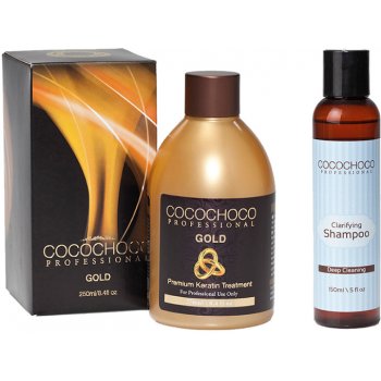 Cocochoco Gold Brazilský keratin 250 ml + čistící šampon 150 ml dárková sada