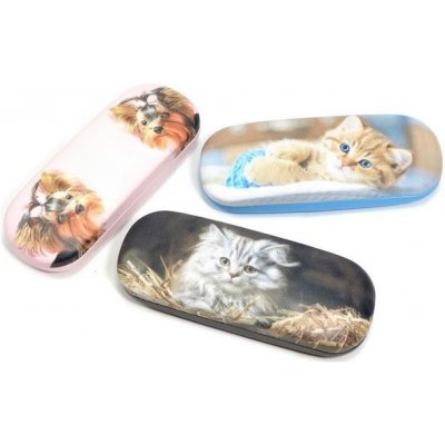 dětské pouzdro na brýle s motivem zvířátek Kotě na modrém pozadí – Sleviste.cz