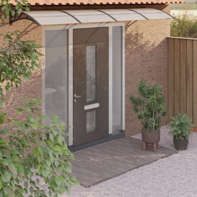 vidaXL 153597 vchodová stříška černá a průhledná 400 x 75 cm polykarbonát – Hledejceny.cz