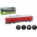 Teddies Lokomotiva/Vlak plast 23cm na baterie se zvukem se světlem 2 barvy v krabičce 27x11x8cm – Sleviste.cz