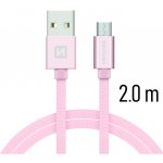 SWISSTEN TEXTILE datový kabel USB - microUSB 2m – Hledejceny.cz