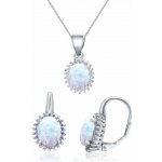 Olivie stříbrná sada sněhobílý opál 7013 – Zboží Mobilmania