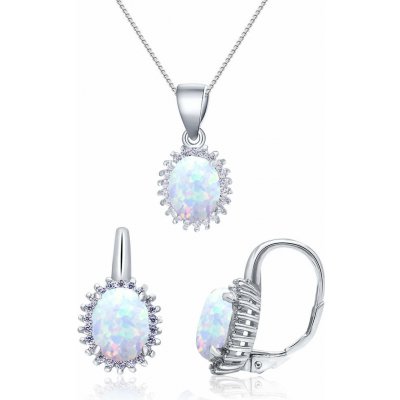 Olivie stříbrná sada sněhobílý opál 7013 – Zboží Mobilmania