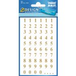Avery Zweckform 3728 Samolepicí číslice, 7,5 mm, 124 ks, zlaté na čiré fólii – Zboží Dáma