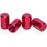BYC Čepičky ventilků ALU hranaté, 4 ks, červené | Zboží Auto