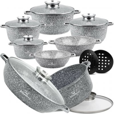 KlonBerg Sada mramorových hrnců 12 ks KB-3945, indukce – Sleviste.cz