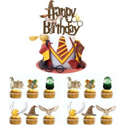 Zápich na dort Happy birthday, Harry potter 25ks - Cakesicq – Zboží Mobilmania