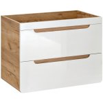 COMAD ARUBA 821 white, šířka 80 cm, dub craft/lesklá bílá – Sleviste.cz