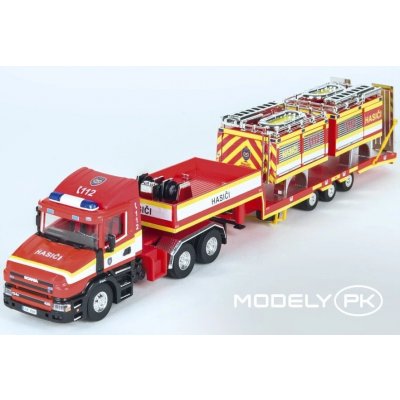 Seva Monti System 1460 Scania přepravník pokovená verze Hasičský záchranný sbor ČR 1:48 – Zboží Živě