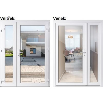 Soft Dvoukřídlé vchodové 3/3 sklo čiré Bílá/bílá pravé 150 x 200 cm – Hledejceny.cz
