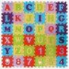 Pěnová puzzle na zem Baby Great puzzle soft koberec na zerm 90x90cm číslice a písmena 36 ks