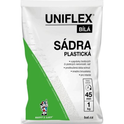 Uniflex sádra bílá plastická, 1 kg – Zboží Mobilmania