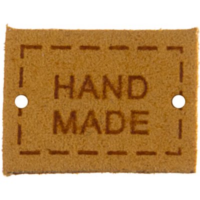 Nášivka HAND MADE 20x15mm Varianta: okrová – Zboží Dáma