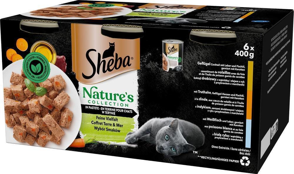 Sheba Nature\'s Collection Různé druhy v paštice 6 x 0,4 kg