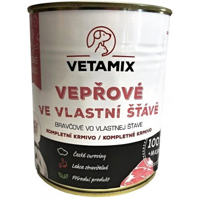 Vetamix Vepřové ve vlastní šťávě 0,8 kg – Zbozi.Blesk.cz