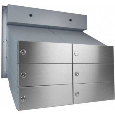 6x poštovní schránka D-041 k zazdění do sloupku + čelní deska s 6x zvonkem a přípravou pro HM - NEREZ / šedá – Hledejceny.cz