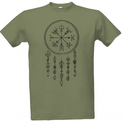 tričko s potiskem runy pánské Emerald