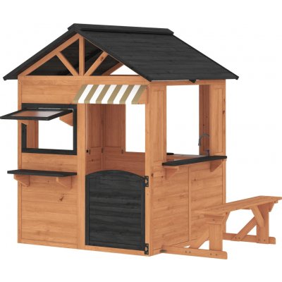 Aiyaplay Venkovní domek na hraní s kuchyňkou 171,5 x 146 x 156 cm hnědý – Hledejceny.cz