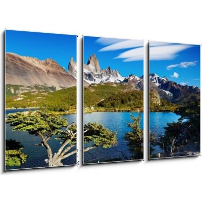 Obraz 3D třídílný - 90 x 50 cm - Mount Fitz Roy, Patagonia, Argentina Mount Fitz Roy, Patagonie, Argentina