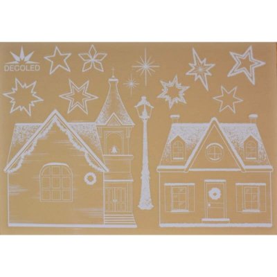 DECOLED Vánoční samolepky na okna A3 ulice – Sleviste.cz