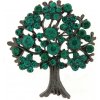 Brož Biju brož strom s broušenými kamínky zelené barvy 9001731-5