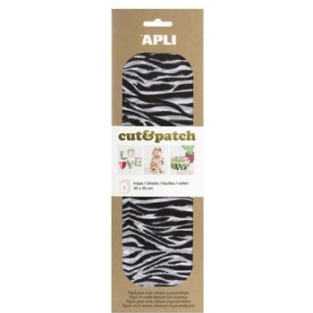 APLI Cut&Patch papír 30 x 50 cm Zebra 3 ks