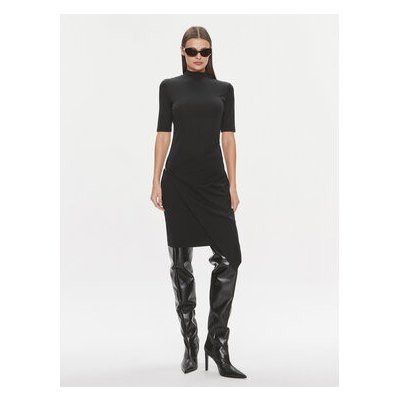 Calvin Klein Každodenní šaty Stretch Jersey Asymmetric Dress K20K206498 Černá – Hledejceny.cz