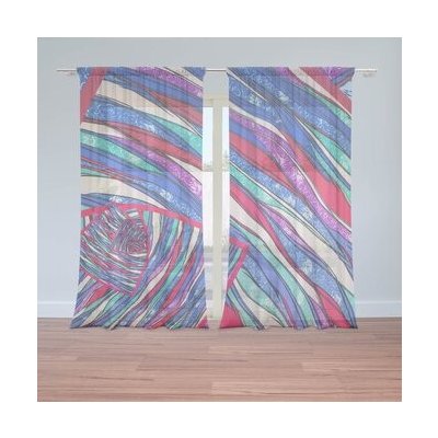 Sablio Záclony Pruhovaný motiv 2: 2ks 150x250cm – Hledejceny.cz
